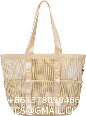 Mesh Beach Tote Large Bag Upgrade for Women with Multiple Pockets for Family Travel Swimming Waterproof Pool Bag