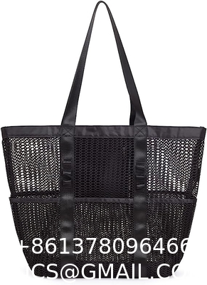 Mesh Beach Tote Large Bag Upgrade for Women with Multiple Pockets for Family Travel Swimming Waterproof Pool Bag