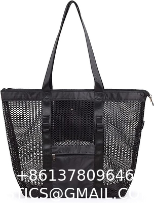 Mesh Beach Tote Large Bag Upgrade for Women with Multiple Pockets for Family Travel Swimming Waterproof Pool Bag