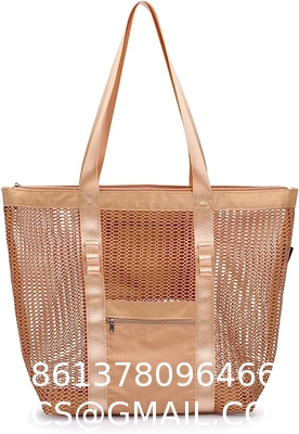Mesh Beach Tote Large Bag Upgrade for Women with Multiple Pockets for Family Travel Swimming Waterproof Pool Bag