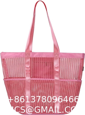 Mesh Beach Tote Large Bag Upgrade for Women with Multiple Pockets for Family Travel Swimming Waterproof Pool Bag
