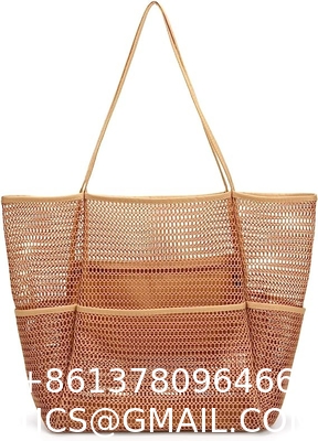 Mesh Beach Tote Large Bag Upgrade for Women with Multiple Pockets for Family Travel Swimming Waterproof Pool Bag