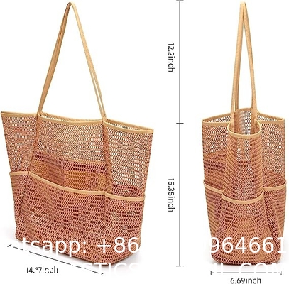 Mesh Beach Tote Large Bag Upgrade for Women with Multiple Pockets for Family Travel Swimming Waterproof Pool Bag