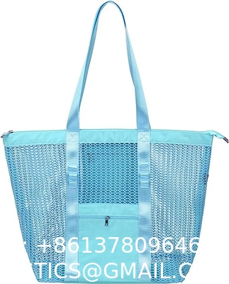 Mesh Beach Tote Large Bag Upgrade for Women with Multiple Pockets for Family Travel Swimming Waterproof Pool Bag