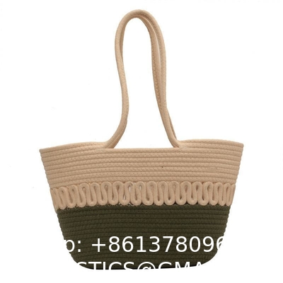 Straw Tote Bag for Women Handwoven Cotton Straw Shoulder Bag Crochet Tassel Beach Bohemian Purse for Women