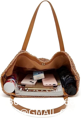 Straw Bags for Women Summer Beach Woven Tote Hobo Handbag Casual Straw Shoulder Bags for Travel Vocation
