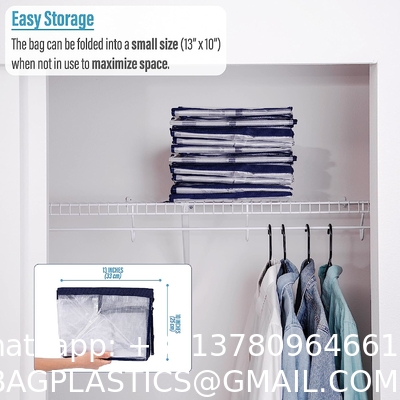 Heavy Duty Extra Large Clear Moving Bags W/Backpack Straps Strong Handles & Zippers, Storage Totes For Space Saving