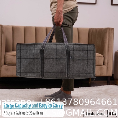 Heavy Duty Extra Large Clear Moving Bags W/Backpack Straps Strong Handles & Zippers, Storage Totes For Space Saving