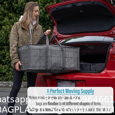 Heavy Duty Extra Large Clear Moving Bags W/Backpack Straps Strong Handles & Zippers, Storage Totes For Space Saving