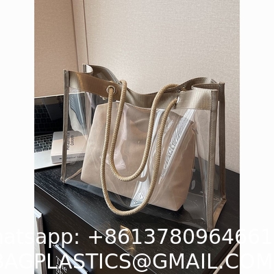 Large-Capacity Transparent Bag Women'S New Trendy PVC Mother-In-Law Jelly Bag