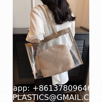 Large-Capacity Transparent Bag Women'S New Trendy PVC Mother-In-Law Jelly Bag