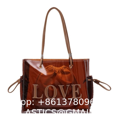 Summer Transparent Jelly Bag Female Large Capacity All-Match Single Shoulder Bag Texture Portable Commuter Tote Bag