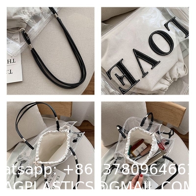 Summer Transparent Jelly Bag Female Large Capacity All-Match Single Shoulder Bag Texture Portable Commuter Tote Bag