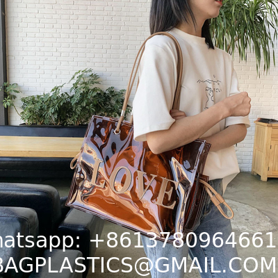 Summer Transparent Jelly Bag Female Large Capacity All-Match Single Shoulder Bag Texture Portable Commuter Tote Bag