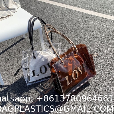 Summer Transparent Jelly Bag Female Large Capacity All-Match Single Shoulder Bag Texture Portable Commuter Tote Bag