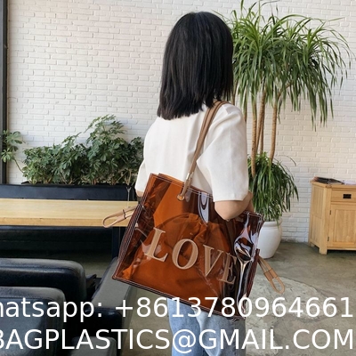 Summer Transparent Jelly Bag Female Large Capacity All-Match Single Shoulder Bag Texture Portable Commuter Tote Bag