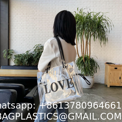 Summer Transparent Jelly Bag Female Large Capacity All-Match Single Shoulder Bag Texture Portable Commuter Tote Bag