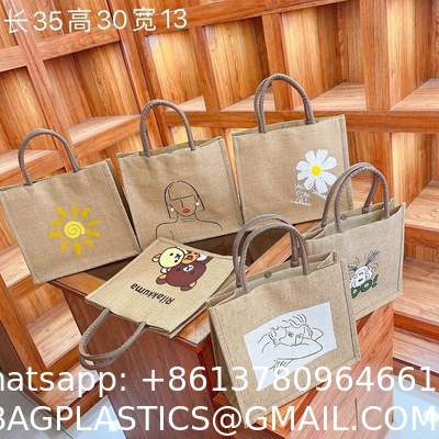 New Style Jute Nylon Briefcase Document Bag Letter Cloth Bag Large Capacity Shoulder Messenger Simple Commuter Handbag