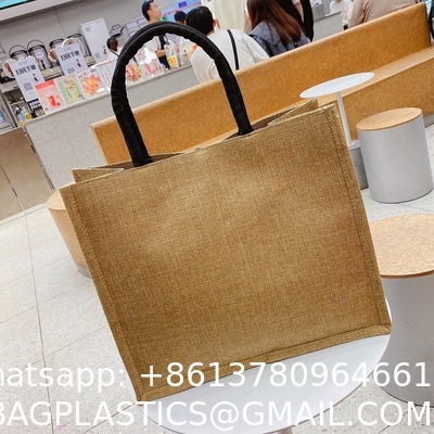 New Style Jute Nylon Briefcase Document Bag Letter Cloth Bag Large Capacity Shoulder Messenger Simple Commuter Handbag