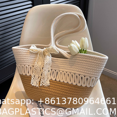 Large-Capacity Beach Bag Fashion All-Match Commuter Tote Bag Niche Weaving Portable Foreign Style Shoulder Bag