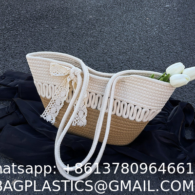 Large-Capacity Beach Bag Fashion All-Match Commuter Tote Bag Niche Weaving Portable Foreign Style Shoulder Bag