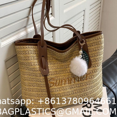 Bag New Beach Bag Fashion Net Red Tote Bag Women'S Large Capacity Single Shoulder Big Bag Straw Woven Bag