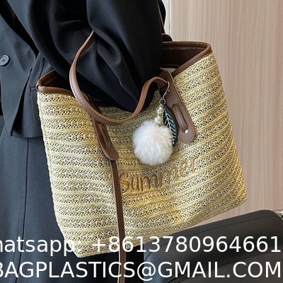 Bag New Beach Bag Fashion Net Red Tote Bag Women'S Large Capacity Single Shoulder Big Bag Straw Woven Bag