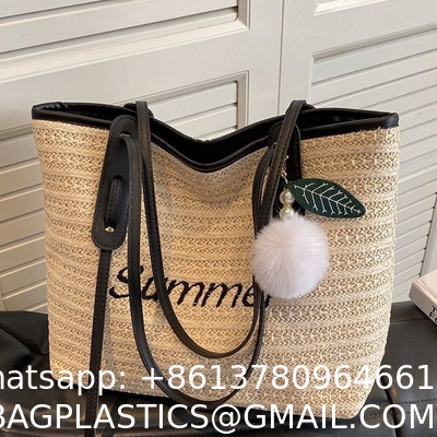 Bag New Beach Bag Fashion Net Red Tote Bag Women'S Large Capacity Single Shoulder Big Bag Straw Woven Bag