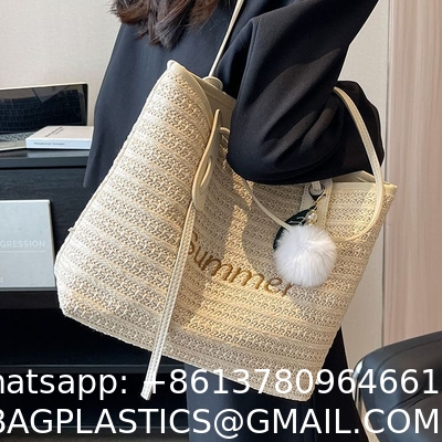 Bag New Beach Bag Fashion Net Red Tote Bag Women'S Large Capacity Single Shoulder Big Bag Straw Woven Bag