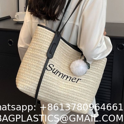 Bag New Beach Bag Fashion Net Red Tote Bag Women'S Large Capacity Single Shoulder Big Bag Straw Woven Bag