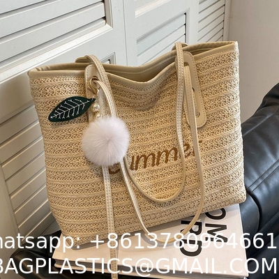 Bag New Beach Bag Fashion Net Red Tote Bag Women'S Large Capacity Single Shoulder Big Bag Straw Woven Bag