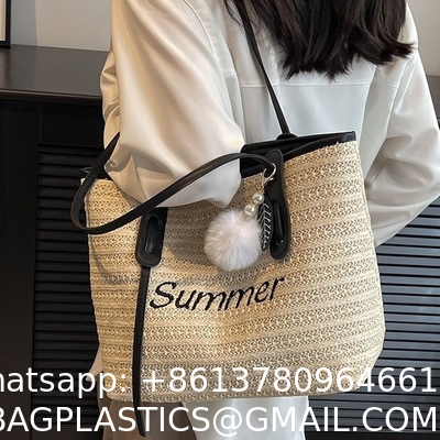 Bag New Beach Bag Fashion Net Red Tote Bag Women'S Large Capacity Single Shoulder Big Bag Straw Woven Bag