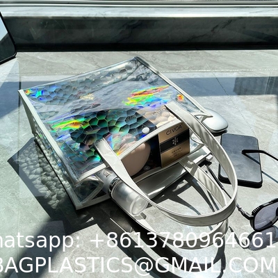 Tote Bag Transparent Pvc Colorful Laser Magic Color Anti-Fruit Jelly Bag Diagonal Gift Gift Bag Large Capacity Storage