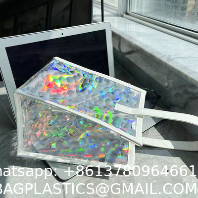 Tote Bag Transparent Pvc Colorful Laser Magic Color Anti-Fruit Jelly Bag Diagonal Gift Gift Bag Large Capacity Storage