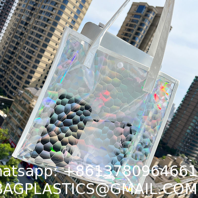Tote Bag Transparent Pvc Colorful Laser Magic Color Anti-Fruit Jelly Bag Diagonal Gift Gift Bag Large Capacity Storage