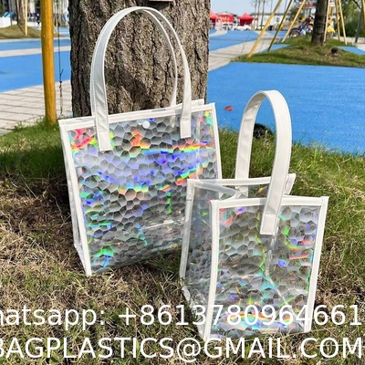 Tote Bag Transparent Pvc Colorful Laser Magic Color Anti-Fruit Jelly Bag Diagonal Gift Gift Bag Large Capacity Storage