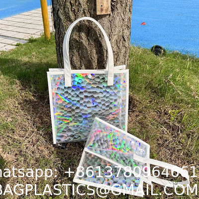 Tote Bag Transparent Pvc Colorful Laser Magic Color Anti-Fruit Jelly Bag Diagonal Gift Gift Bag Large Capacity Storage