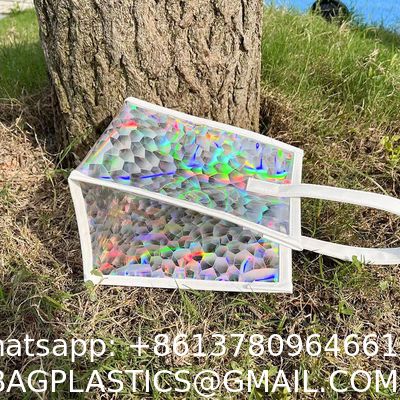 Tote Bag Transparent Pvc Colorful Laser Magic Color Anti-Fruit Jelly Bag Diagonal Gift Gift Bag Large Capacity Storage