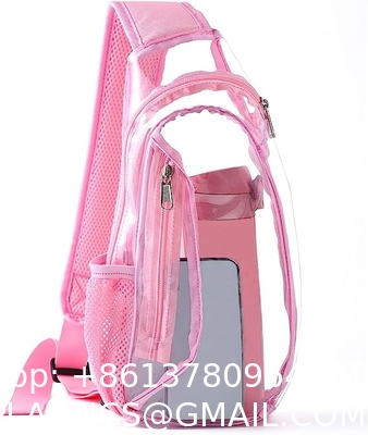 Clear Sling Bag, Stadium Approved Clear Bag, Transparent Chest Daypack for Hiking, Stadium or Concerts