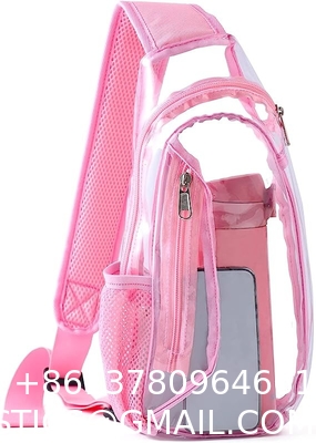 Clear Sling Bag, Stadium Approved Clear Bag, Transparent Chest Daypack for Hiking, Stadium or Concerts
