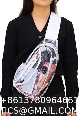 Clear Sling Bag, Stadium Approved Clear Bag, Transparent Chest Daypack for Hiking, Stadium or Concerts