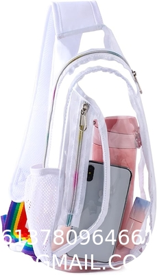 Clear Sling Bag, Stadium Approved Clear Bag, Transparent Chest Daypack for Hiking, Stadium or Concerts
