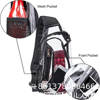 Clear Sling Bag, Stadium Approved Clear Bag, Transparent Chest Daypack for Hiking, Stadium or Concerts