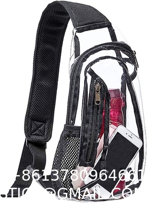 Clear Sling Bag, Stadium Approved Clear Bag, Transparent Chest Daypack for Hiking, Stadium or Concerts