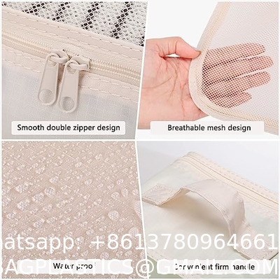 Travel Luggage Packing Organizers With Laundry Bag, Compression Storage Shoe Bag, Makeup Bag, Clothing Underwear Bag