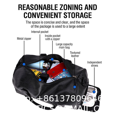 Custom Logo Luxury Designer PU Leather Gym Sport Duffle Bag with Shoe Compartment Weekender Travel Bags for Men
