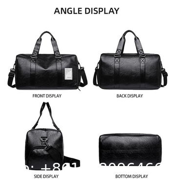Custom Logo Luxury Designer PU Leather Gym Sport Duffle Bag with Shoe Compartment Weekender Travel Bags for Men