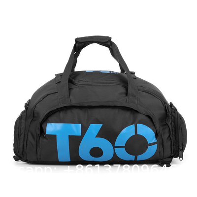 Custom Logo Unisex Portable Waterproof Sports Gym Fitness Duffle Backpack Weekend Travel Duffel Bag With Shoe Storage