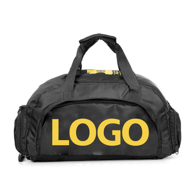 Custom Logo Unisex Portable Waterproof Sports Gym Fitness Duffle Backpack Weekend Travel Duffel Bag With Shoe Storage