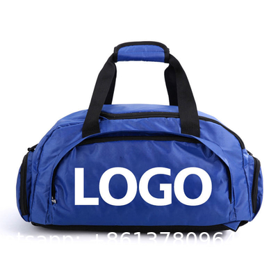 Custom Logo Unisex Portable Waterproof Sports Gym Fitness Duffle Backpack Weekend Travel Duffel Bag With Shoe Storage